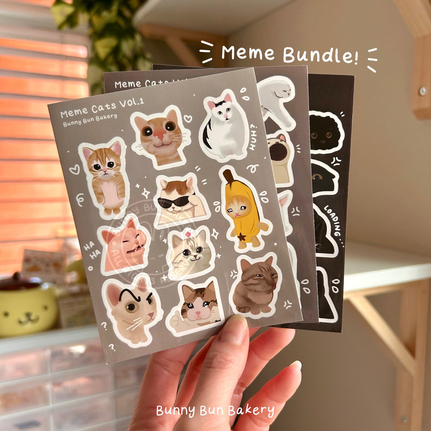 Meme Cats Sticker Sheets | Volume 1, 2, 3