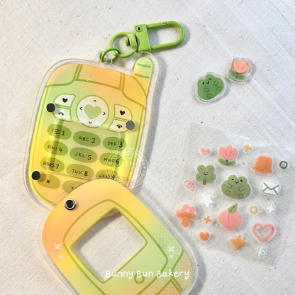 Nostalgia Calling Phones | Shaker Acrylic Keychain + Deco Stickers