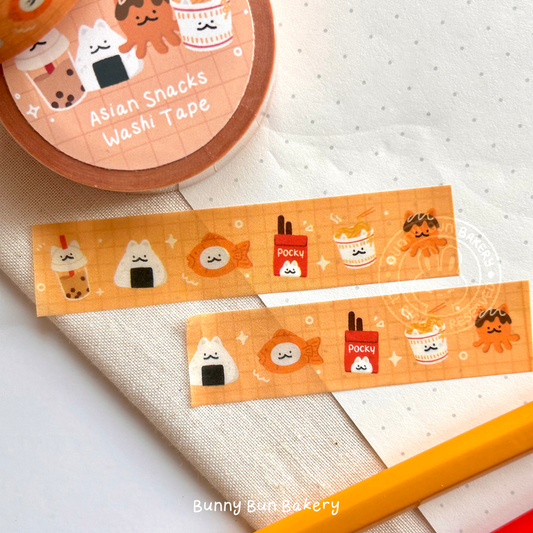 Asian Snack Cat Washi Tape
