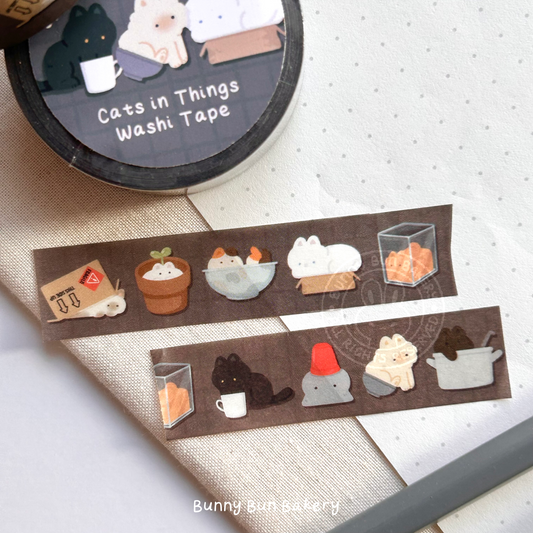 Cats in Things Washi Tape