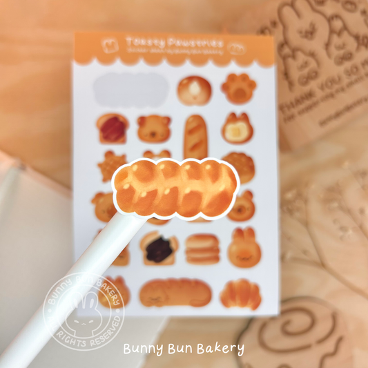 Toasty Pawstries | matte vinyl sticker sheet