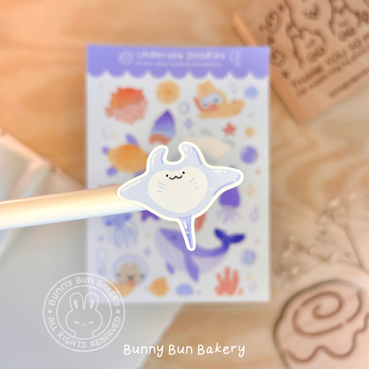 Undersea Doodles | matte vinyl sticker sheet
