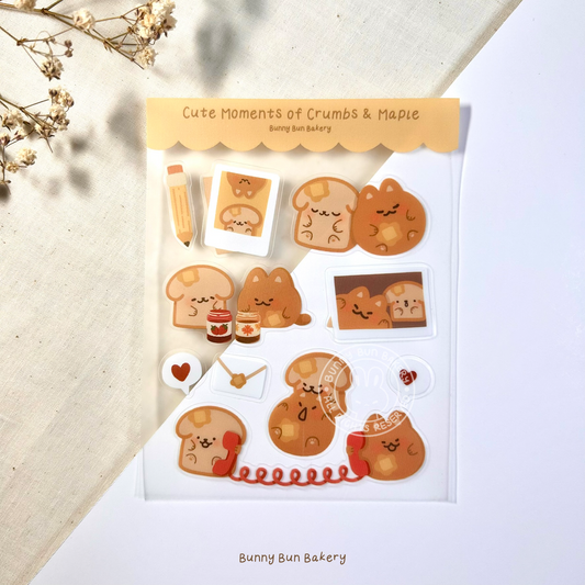 Cute Moments of Crumbs & Maple  | Matte vinyl sticker sheet