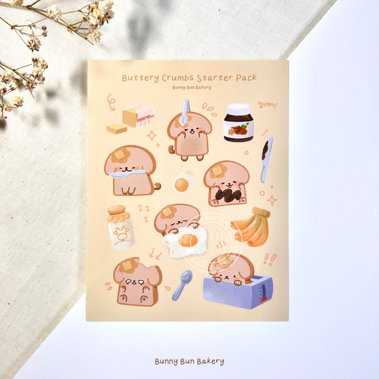 Buttery Crumbs Starter Pack | Glossy vinyl sticker sheet