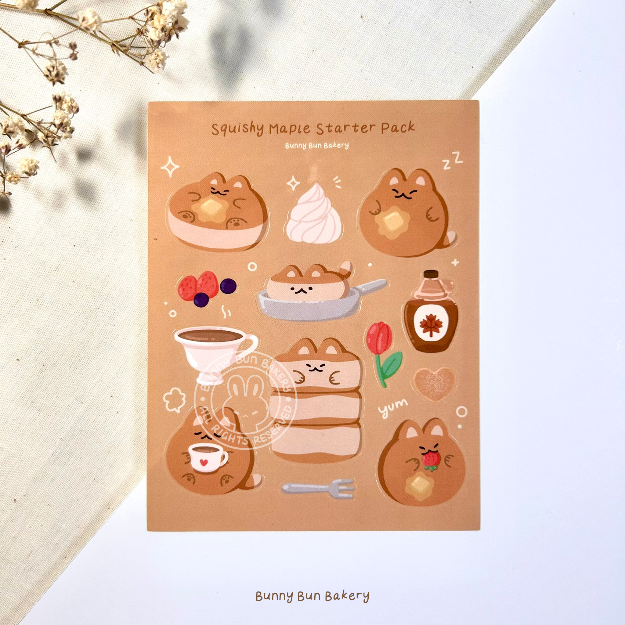 Squishy Maple Starter Pack | Glossy vinyl sticker sheet – Bunny Bun Bakery