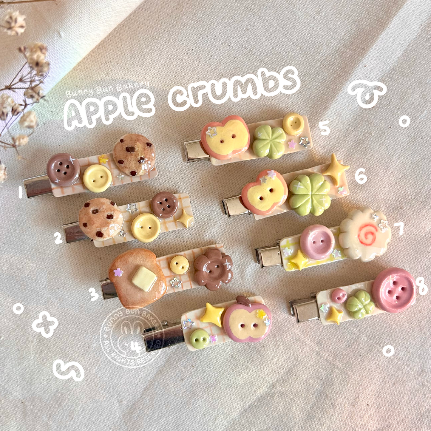 Buttons & Critters| Handmade Clay Hair Clips