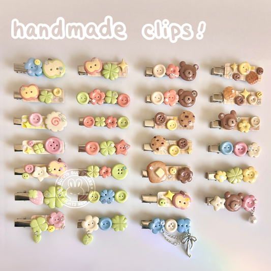 Buttons & Critters| Handmade Clay Hair Clips