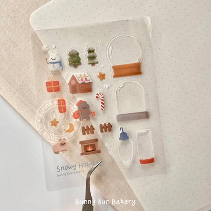 Snowy Holiday | DIY Snow Globe Sticker Sheet