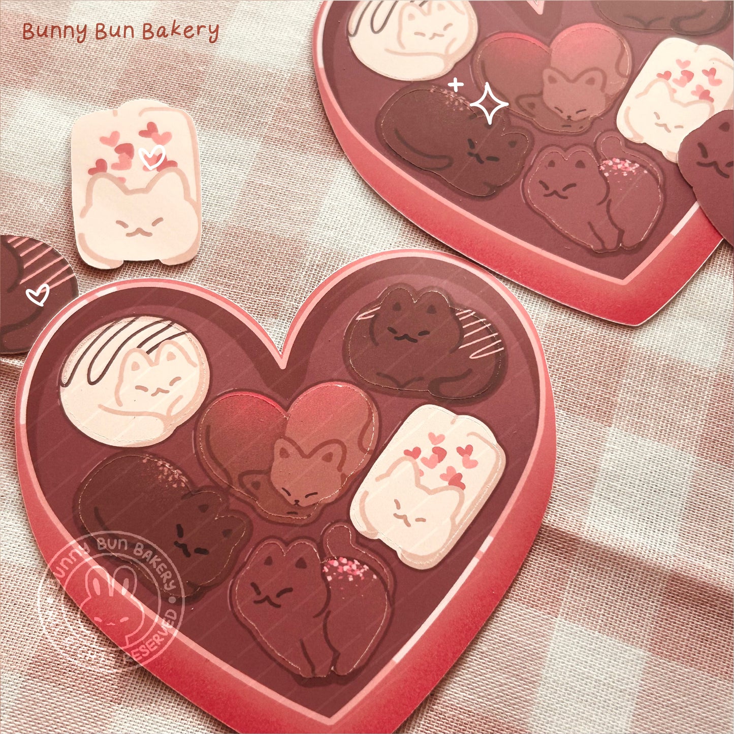 Valentine's Chocolate Cat | Matte Sticker Sheet