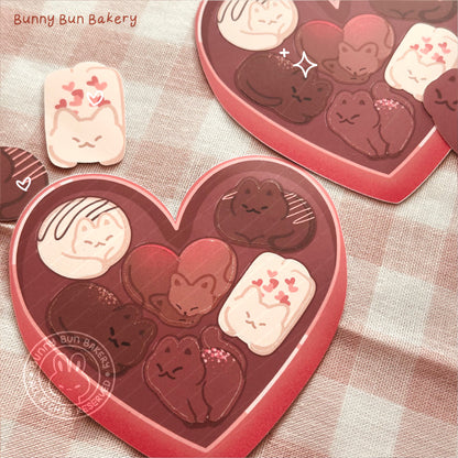 Valentine's Chocolate Cat | Matte Sticker Sheet